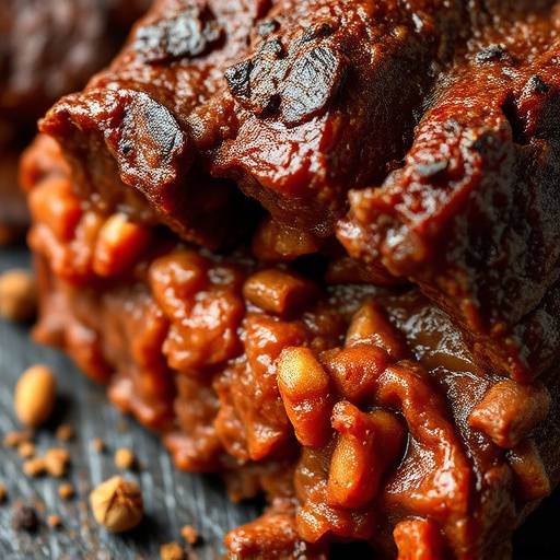 A close-up of various types of biltong, showing the different textures and spices.