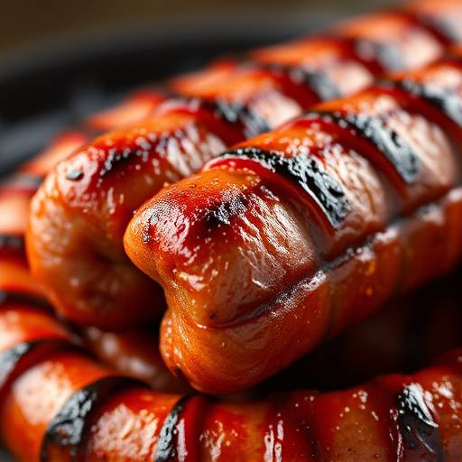 Grilled boerewors sausage, showcasing its characteristic coil shape.