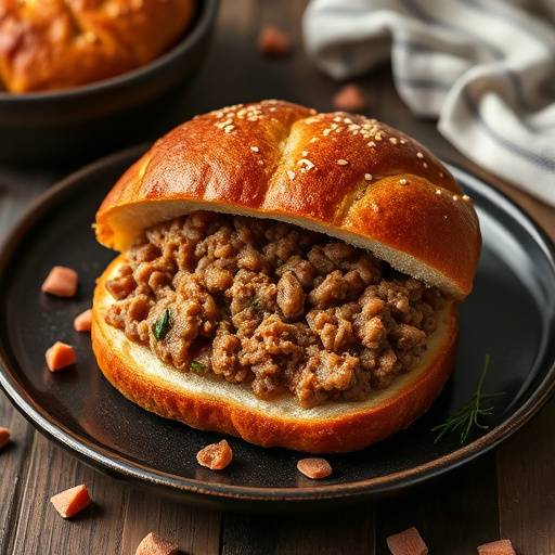 Vetkoek filled with savory mince meat